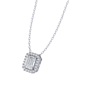 สร้อยคอชุบทอง18นิ้วสีเงินโรเดียมสีเหลือง/สีโรสโกลด์ประดับเพชรสังเคราะห์สีมรกตคลาสสิกกว้าง8.8มม. - Product Image 4