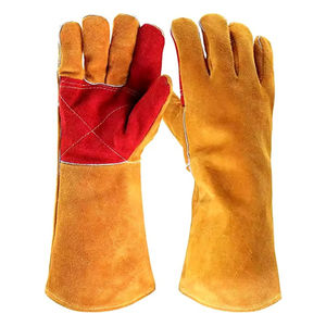 ถุงมืองานเชื่อมหนังแยกอะลูมิเนียมกันไฟ-หนังวัวพรีเมี่ยมทนความร้อนสูงสำหรับงานป้องกันมี OEM/ODM - Product Image 4