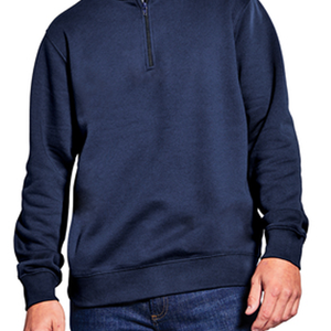 Sweat-shirt d'hiver bleu marine à col zippé, délavé à l'acide, personnalisé OEM, streetwear, sportswear décontracté, anti-rétrécissement, anti-humidité, avec logo - Product Image 4