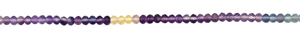 Perles de pierres précieuses en fluorite multicolores facettées de 3-4 mm, forme rondelle, hautement polies, 13 pouces, certifiées IGI, février/mars - Product Image 5