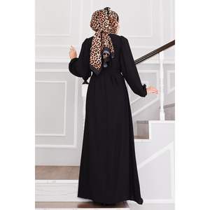 Aerobin High Quality <b>Black</b> Abaya Dress with <b>Robe</b> for Girls Customizable Logo Summer Cotton Sets for Children - Product Image 5