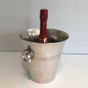 Cubo de hielo de champán de alta calidad con mango de alambre y logotipo personalizado aceptado enfriador de cerveza enfriador de vino de Metal con acabado plateado - Product Image 6