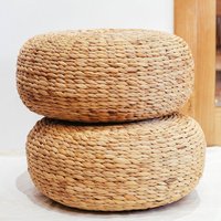 Poufs en jacinthe d'eau au prix le plus bas, tabourets tissés à la main, poufs compressés, ottomanes