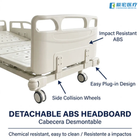 Lit d'hôpital électrique CH-3 à 3 fonctions, avec têtes et pieds en ABS, capacité de 240 kg, étanche IPX4, barrières latérales réglables, lit de soins infirmiers
