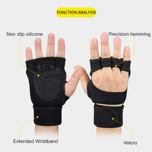 Service OEM Gants de sport en néoprène doux et respirant Unisexe Enveloppes de poignet réglables Antidérapantes Entraînement de fitness en plein air Sports Cyclisme - Product Image 2