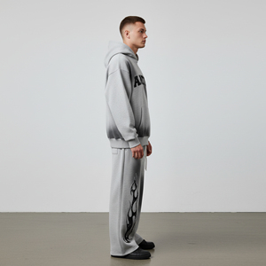 ชุดวอร์ม380มีฮู้ดและกางเกงทรงถุงขากว้างโอเวอร์ไซส์สำหรับผู้ชายกำหนด500-GSM ได้เอง - Product Image 3