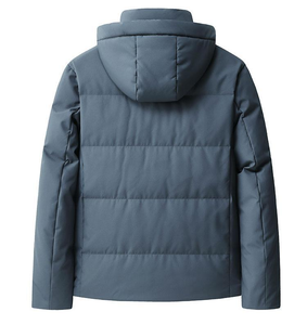 Veste en laine pour hommes XL Bomber en nylon d'hiver à fermeture éclair avec col montant à capuche épais et coupe-vent léger Caractéristique Plus Size - Product Image 6