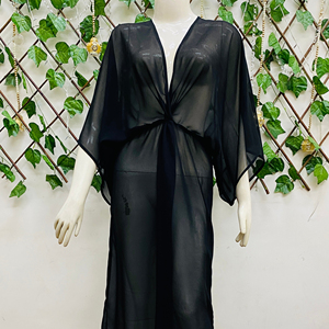 เดรสยาวสีดำสุดหรูของผู้หญิงชุดเดรสชายหาดสไตล์โบฮีเมียนสไตล์เซ็กซี่ - Product Image 1