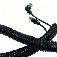 Câble Ethernet spiralé 8 cœurs, câble réseau enroulé à angle droit, câble flexible rétractable à ressort, longueur personnalisée