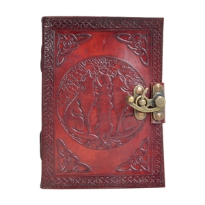 Journal en cuir personnalisé en relief de loup, Journal d'écriture, livre vierge, fournitures de bureau, carnet de notes pour étudiants, vente en gros - Product Image 1