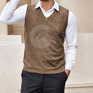 Suéter sin mangas de punto transpirable de manga larga para hombre, ropa de invierno gruesa y dulce a la moda, suéter sin mangas de punto - Product Image 6