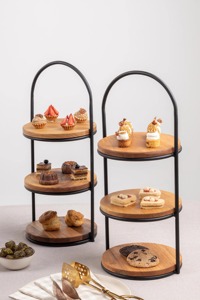 <b>Wood</b> and Resin <b>Cake</b> <b>Stand</b> Elegant Decorative Dessert <b>Stand</b> for Wedding Birthday Party and Modern Home Kitchen Use From India - Product Image 3