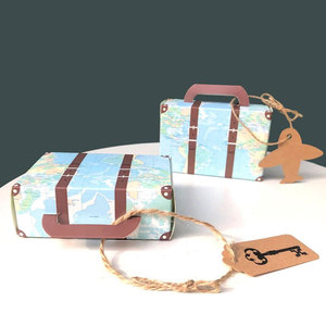 Bagages Bonbons Boîtes Carte Du Monde Voyage Rétro Kraft Papier Avion Clé Carte Bonbons Boîte Anniversaire Noël Faveur Présent Boîtes - Product Image 4