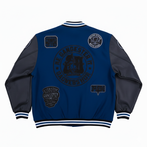 Veste bomber en cuir d'hiver de haute qualité avec broderie streetwear, manches en cuir pour homme, confortable et chauffante - Product Image 2