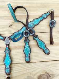 Ensemble de bride de cheval en cuir durable avec poitrail et rênes, équipement d'équitation réglable pour l'entraînement, la randonnée et l'usage quotidien - Product Image 4