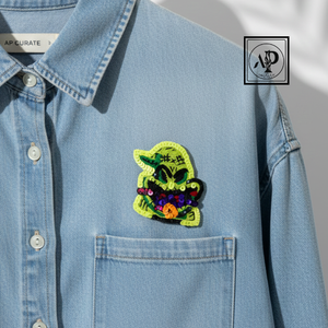 Broche de Tortuga Hecho a Mano por Glitter Exports, con Cristales Verdes Brillantes, Bordado con Cuentas, Material de Algodón, Ligero, Ideal para Ropa - Product Image 4