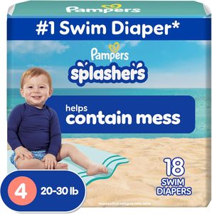Couches-culottes de bain Pampers Splashers - Taille 4, lot de 18, culottes de bain jetables sans interstices pour bébé - Product Image 1