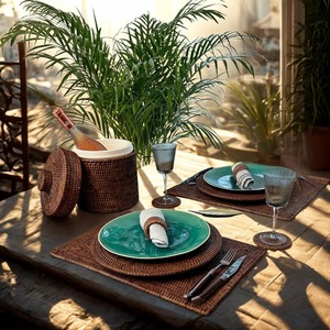 Bandeja de Conchas Marinas de Ratán con Tema de Resort de Playa, Vajilla Hecha a Mano, Regalo Impresionante para Decoración Festiva del Hogar - Product Image 4