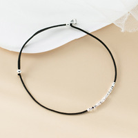 Bracelet minimaliste noir rouge en argent sterling perle cadeau de mode