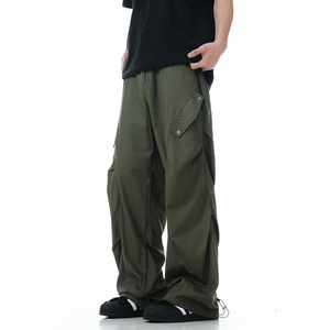 Pantalones Cargo de cintura alta de gran tamaño para mujer, a la moda ropa de calle, pantalones Cargo de 6 bolsillos, venta al por mayor, OEM, ODM - Product Image 3