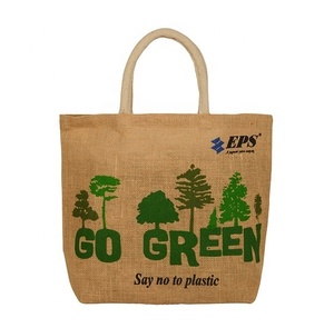 กระเป๋าผ้าผสมผ้าฝ้ายปอกระเจาสีน้ำตาลธรรมชาติเป็นมิตรต่อสิ่งแวดล้อมสำหรับผู้หญิงกระเป๋าผ้าแฟชั่นพิมพ์ลายเองได้ - Product Image 4