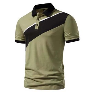 เสื้อโปโลผู้ชายเสื้อโปโลแขนสั้นคอโปโลสีตัดกันผ้าฝ้ายไซส์ใหญ่พิเศษระบายอากาศได้ดี - Product Image 6