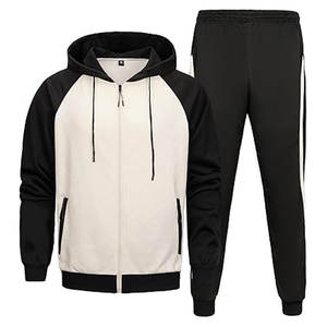 Tenue pour hommes hommes et femmes costume de sport automne et hiver loisirs couleur blocage à capuche survêtements survêtement athlétique - Product Image 1
