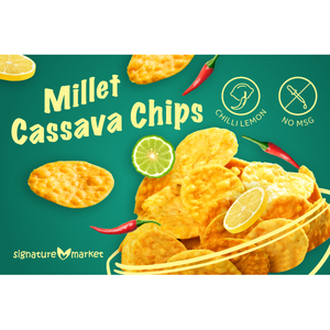 Chips de millet et de manioc frites au chili et au citron, collation dure et épicée - Product Image 1