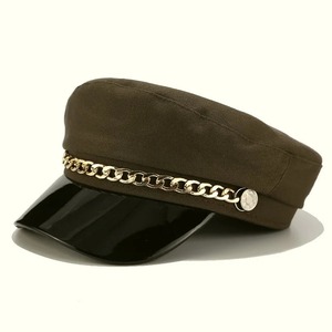 Ins Style <b>Beret</b> Cap Women Casual Flat <b>Hats</b> Captain Cap Trucker Fashion Real Leather Travel Cadet Painter's Octagonal <b>Hat</b> - Product Image 4