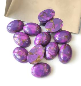 3x5mm-20x30mm ขัดรูปไข่สีเทอร์ควอยส์ทำจากทองแดงสีม่วงแบบพิเศษสำหรับทำเครื่องประดับ - Product Image 3