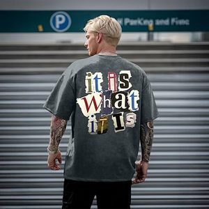 Camisetas OEM Acid Wash 2025 Custom Fit Streetwear estilo ligero transpirable tela para marcas y etiquetas privadas - Product Image 5