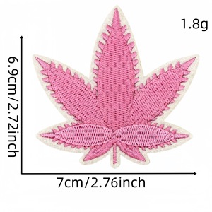 แพทช์ปักสำหรับกระเป๋า แพทช์ปักสำหรับผ้ายีนส์ 420 Stoner Era Frog Axolotl Baked Cake Lips Lighter Leaf Pink - Product Image 5