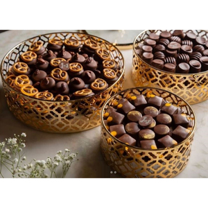 Vaisselle de table vintage pour mariages, dessert sucré, bonbons, serveur, bol à chocolat rond en métal blanc de haute qualité pour hôtel - Product Image 6