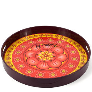 Tradebyd Premium MDF Bandeja de madera Bandeja decorativa elegante para alimentos Bebidas y hogar - Product Image 1