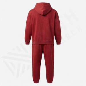 Conjunto Deportivo de 400 Gsm al por Mayor, Lavado Ácido, Bordado Desgastado, Pantalones Holgados, Sudadera con Capucha, Chándal Acampanado para Hombre, Color Personalizado - Product Image 2