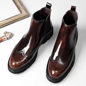 Thick Soled Cowhide Oxford <b>Slip</b> <b>On</b> <b>Shoes</b> New High Quality Genuine Leather Men's <b>Waterproof</b> Smooth Finish Casual Formal <b>Shoes</b> - Product Image 2