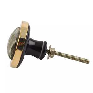 Paquete de 2 perillas de armario de cocina de hueso verde mar para cajones, perillas redondas de puerta de armarios Premium - Product Image 2