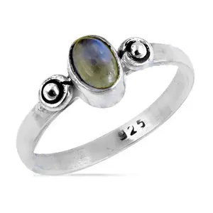925 Silver Bohemian Moonstone <b>Ring</b> for Women Fashionable <b>Statement</b> Inlay Oval Stone <b>Ring</b> Perfect Gift for Christians - Product Image 2