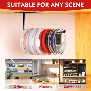 Tumbler Nắp Tổ Chức Tiết Kiệm Không Gian Kính Nắp Móc Cho Nhà Bếp Dưới Tủ Gắn Tự Dính Tumbler Nắp Lưu Trữ Móc - Product Image 2