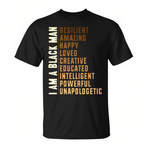 T-Shirt Commemorativa da Uomo 'I Am a Black Man' per il Mese della Storia dei Neri, Abbigliamento Promozionale - Product Image 2