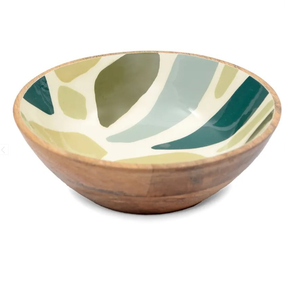 Bol décoratif en bois imprimé, décor de couleur naturelle, bol à trempette, décor de table au design moderne, bol de centre de table - Product Image 3