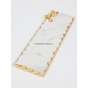 Motif à la mode Arrivée Luxueux Qualité Marbre Blanc Fait Rectangle Forme Plateau De Service Restaurant Et Hôtel Fournitures De L'Inde - Product Image 3