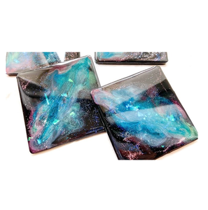 Epoxy Resin Non-slip Table <b>Coaster</b> Set Heat Resistant <b>Glass</b> Pads Kitchen Accessories Coffee Table Decoration <b>Coaster</b> - Product Image 2