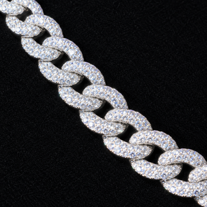 Chaîne cubaine VVS Moissanite 12MM en argent sterling 925, testée au diamant, style hip-hop, pour homme, avec coffret cadeau – Grande Vente - Product Image 2