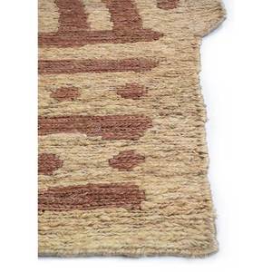 พรมปูพื้นทำมือจากปอกระเจาและป่านสีเบจและสีน้ำตาล ลายเรขาคณิต สำหรับใช้ในบ้าน-PKJT-27 - Product Image 4