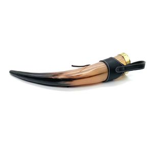 Corne à boire viking authentique faite à la main avec support et support en cuir, produits naturels et biologiques - Product Image 2