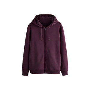 Maroon Zip Up Hoodie For <b>Men</b> And Women Casual Solid <b>Hooded</b> Sweatshirt Warm <b>Fleece</b> Long Sleeve Winter Streetwear Daily Wear - Product Image 1
