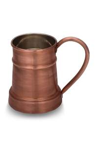 Modern Design Natural Copper Hammered Stainless Steel <b>Tumbler</b> with Brass Handle Matt Finished Beer Mug for Parties - Product Image 2