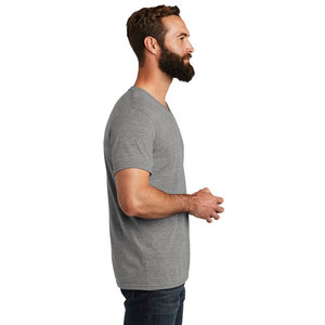 Vêtements décontractés respirants pour hommes T-shirts gris à col en V - Product Image 3