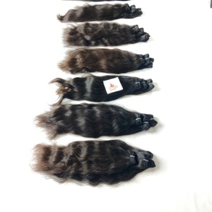 Venta al por mayor 100% Color Natural indio templo cutícula alineada extensiones de cabello humano mujeres negras ninguno procesamiento químico recto - Product Image 1